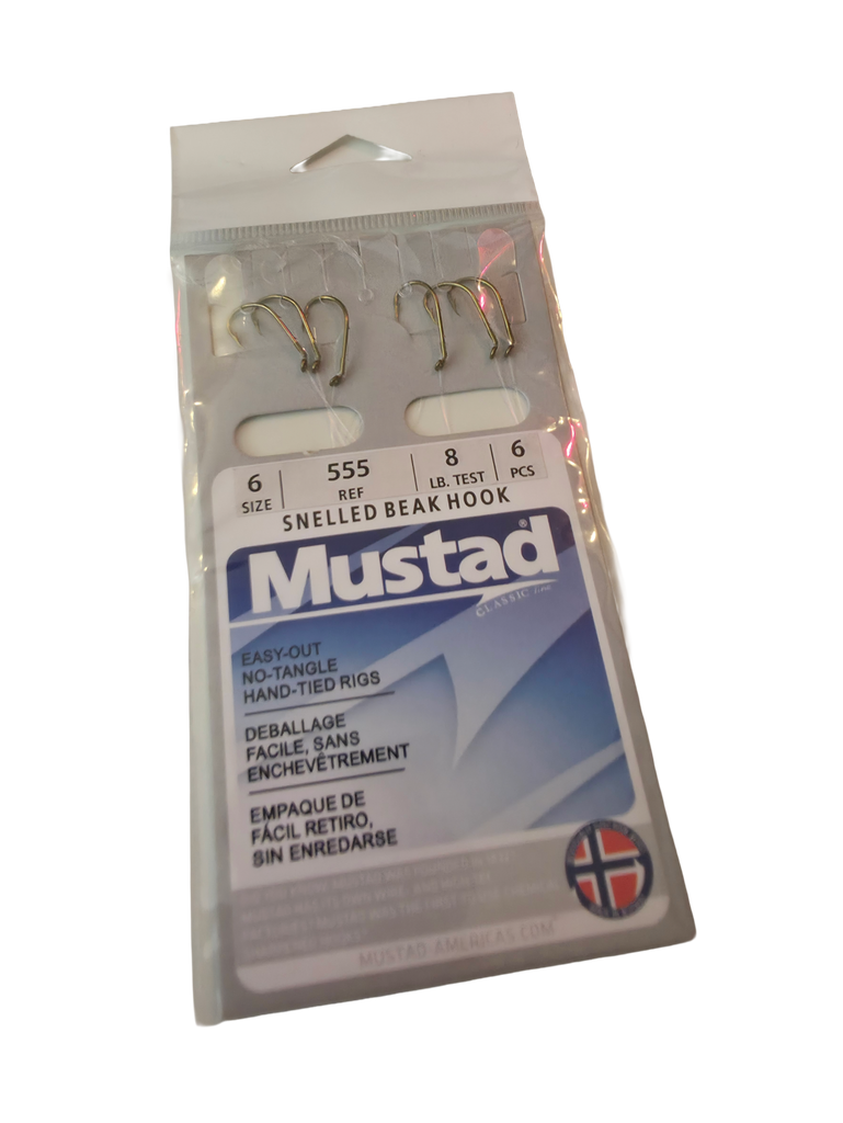 Mustad Snelled Beak Hook Size 6 - 8 lbs