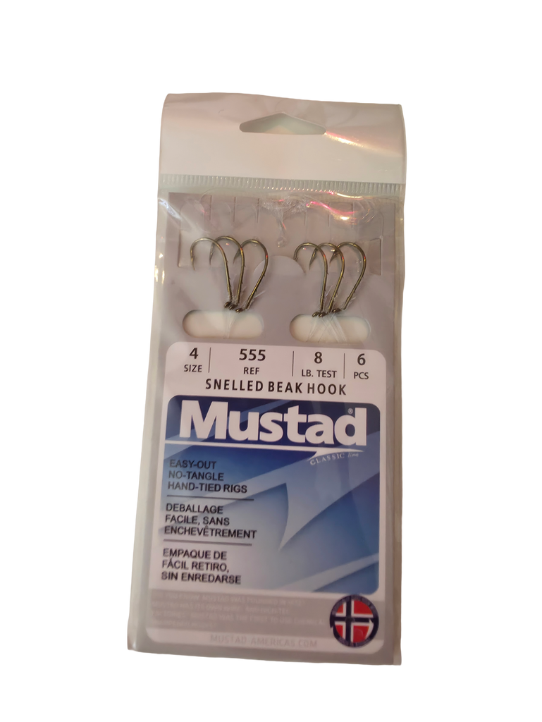 Mustad Snelled Beak Hook Size 4 - 8 lbs