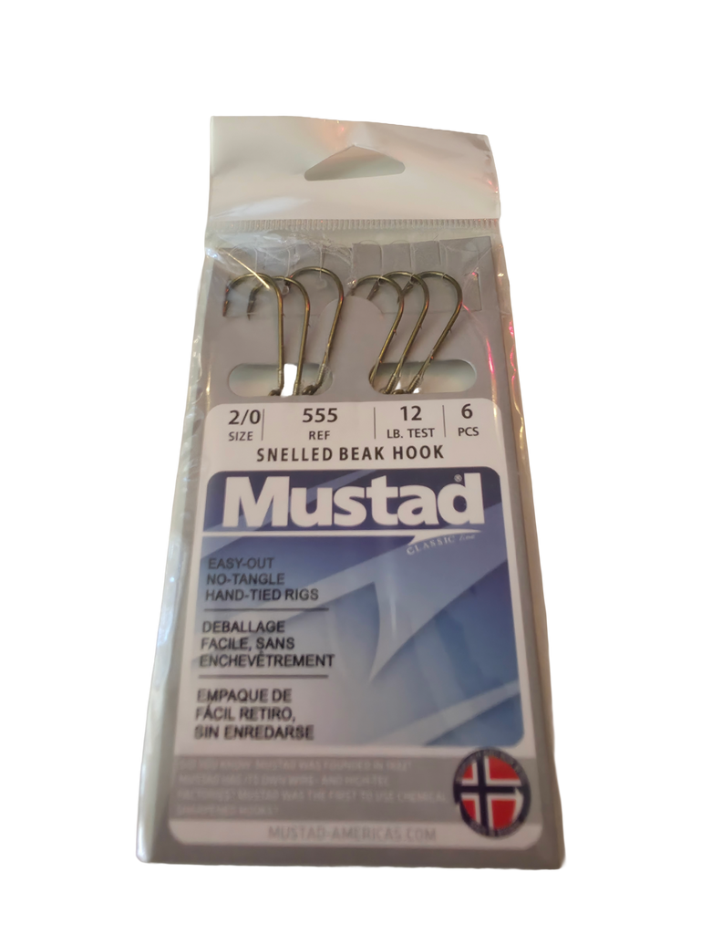 Mustad Snelled Beak Hook Size 2/0 - 12 lbs
