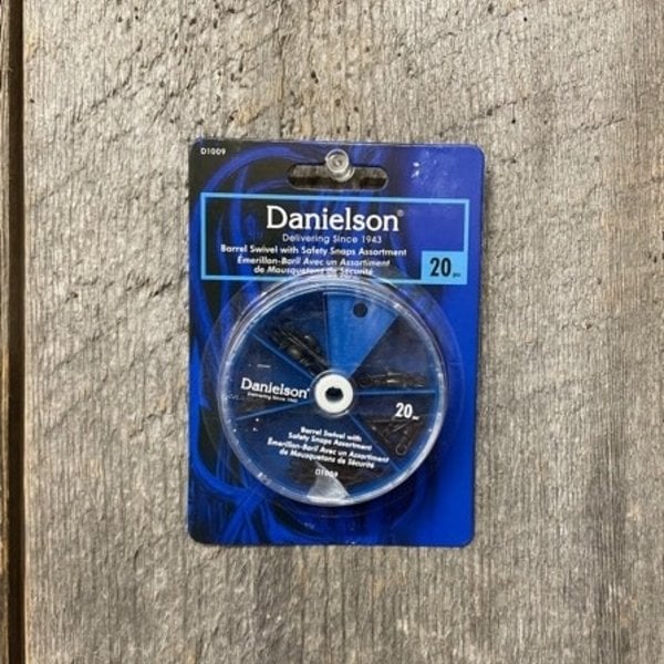 Danielson Barrel Swivel Assortment (with safety snaps) - Black